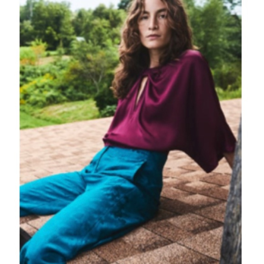Knotted Satin Zara Blouse